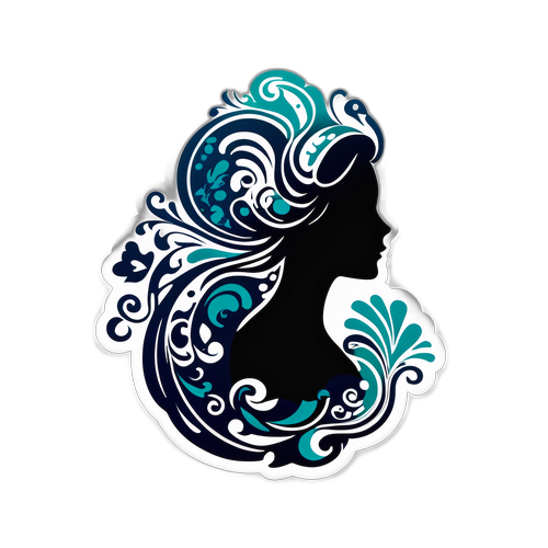 Elegant Silhuet med Sølvmønstre