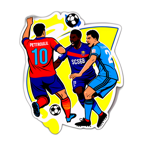 Sticker cu echipele de fotbal Petrolul și FCSB