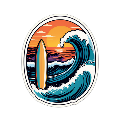 Vintage Surfboard Illustration