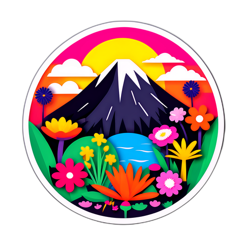 चंडीगढ़ के प्रसिद्ध रॉक गार्डन का न्यूनतमSticker डिजाइन