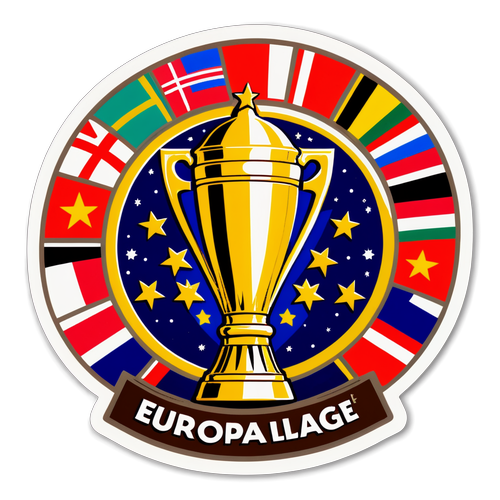 Vintage sticker van de Europa League trofee