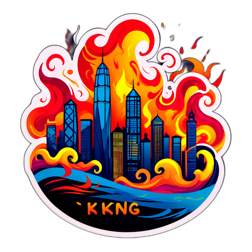 Makulay na Masiglang Skyline ng Hong Kong