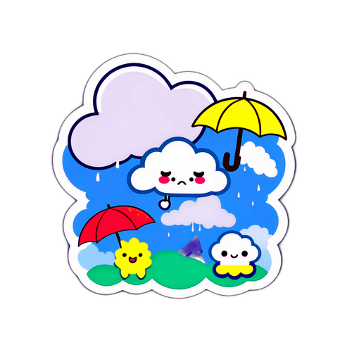 可爱的小云和小雨伞角色