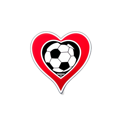 Sticker com Coração e Bola de Futebol