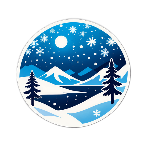 Snöig landskapsstickers