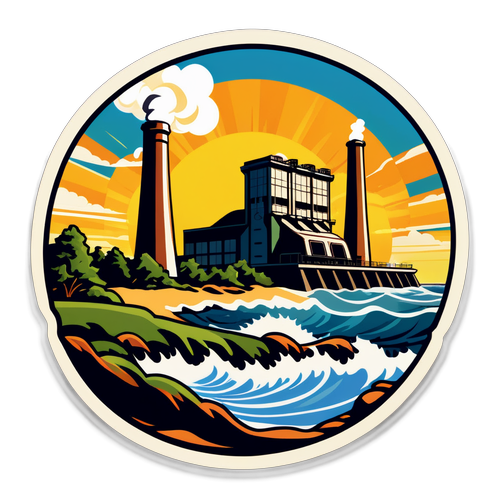 Moss Landing Power Plant Coastal Illustration