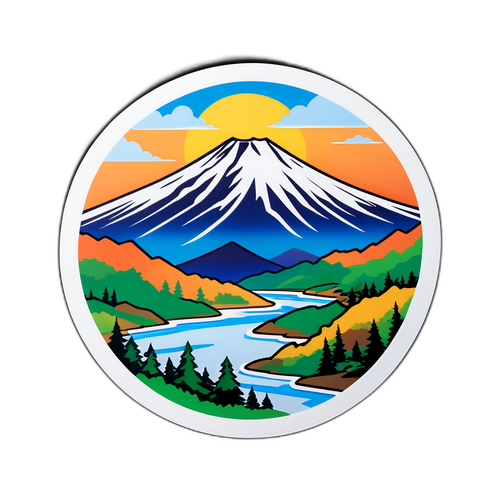 富山の風景ステッカー