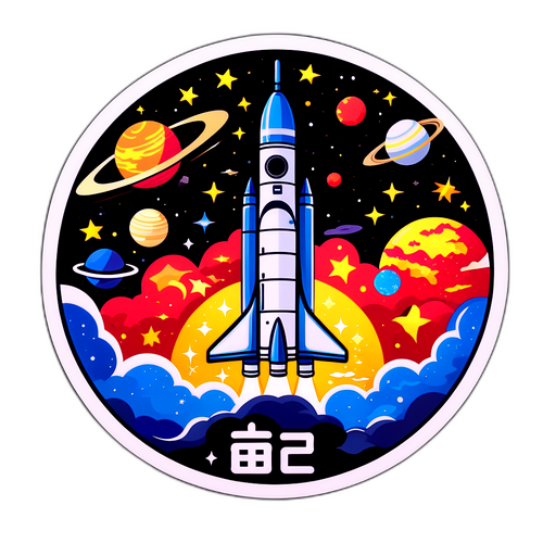 庆祝中国航天探索69周年的贴纸