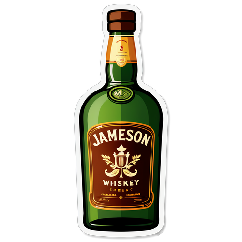 Elegancka naklejka z butelką whiskey Jameson