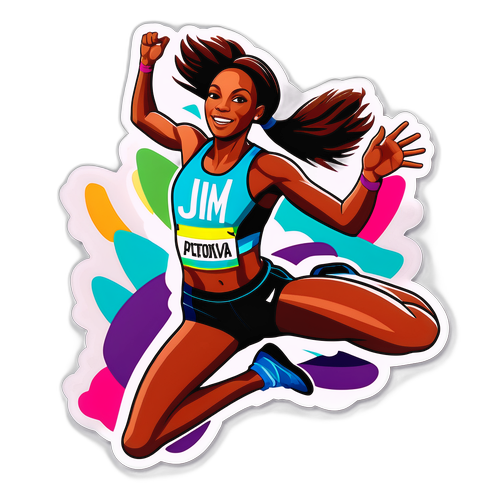 Динамическая наклейка с тройным прыжком Аделии Петровой