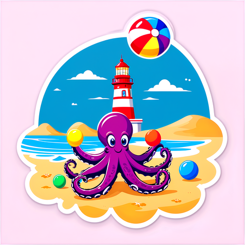 Get Hooked! This Playful Octopus Juggling Beach Balls Will Brighten Your Day!