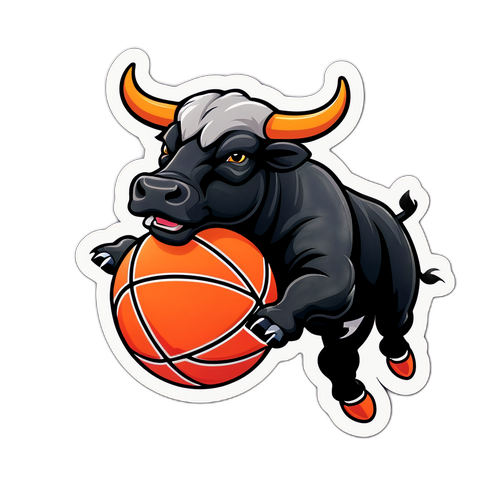 Charging Bull Basketball Sticker