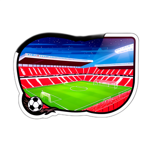 Stiker Dinamis Pertandingan Sepak Bola di Stadion Sunderland