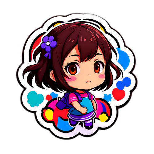 カラフルなキャラクターステッカー