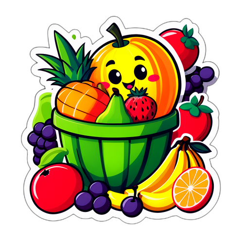 水果市场的有趣场景贴纸