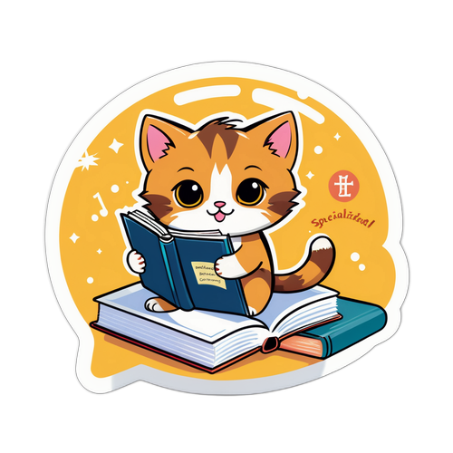 可爱的小猫咪和书