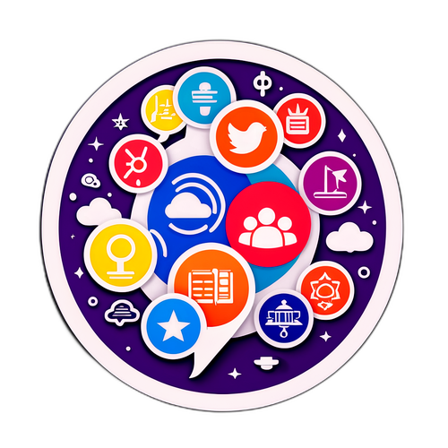 日曜日の議論をテーマにした現代的デザインのステッカー