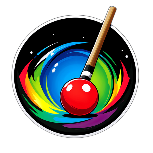 Snookerbit med färgglad kula