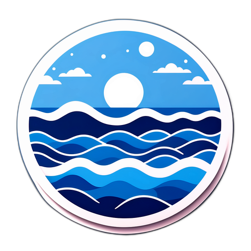 शांति और विश्राम के लिए नीला थीम वाला स्टिकर