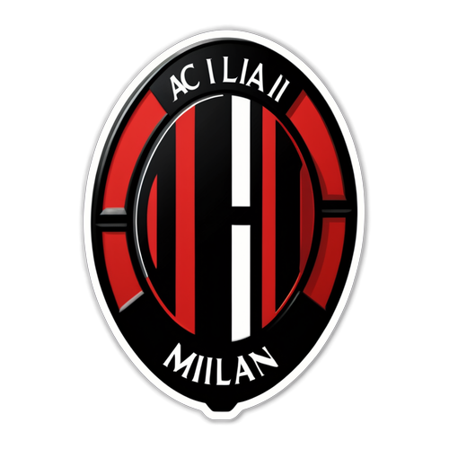 Elegan dan Klasik: Stiker Minimalis Emblem AC Milan dengan Siluet Cagliari