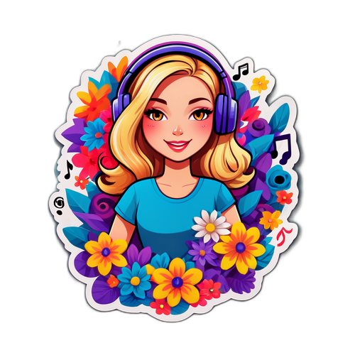 Veronica Maggio med Musiknoter och Blommor