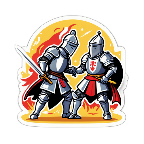 Whimsical Medieval Knight Duel
