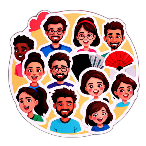 Fanatikus arcok különböző érzelmekkel