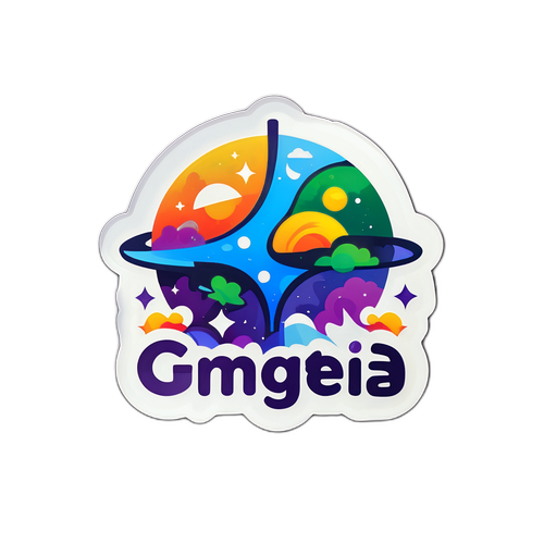 新时代发展与务实精神的创意贴纸