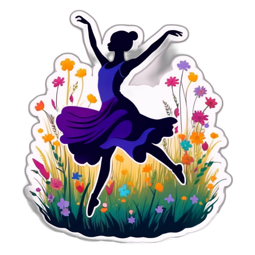 Una bailarina en un campo de flores