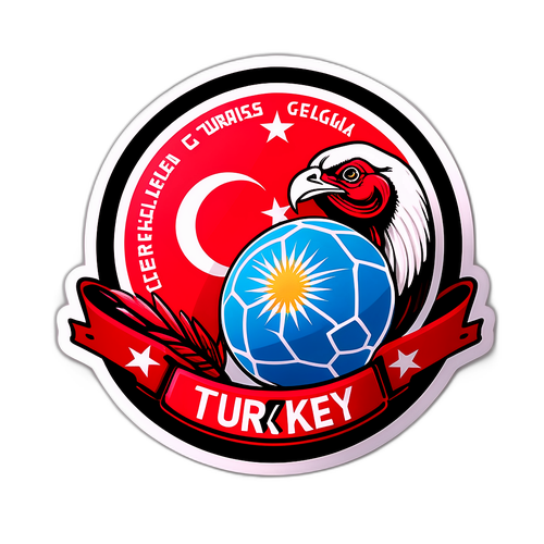 Modern fotbolls-klistermärke: Turkiet och Georgien