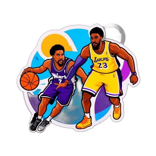 Rivalidad entre Wizards y Lakers en Estilo Graffiti