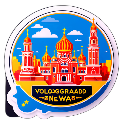 Яркий стикер о новостях Волгограда