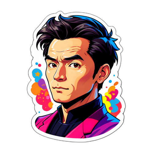 鮮やかなアートスタイルのポートレートステッカー