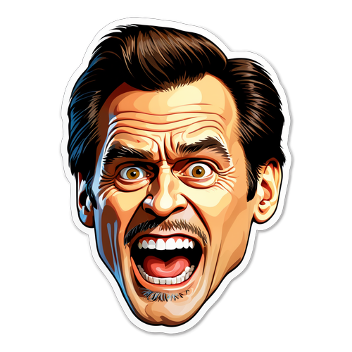 Humoristisk klistremerke av Jim Carrey