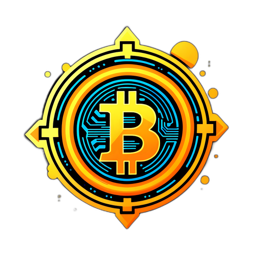 Futuristisches Bitcoin Sticker Design