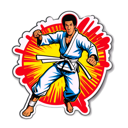 Retro Jim Kelly Martial Arts Action Sticker