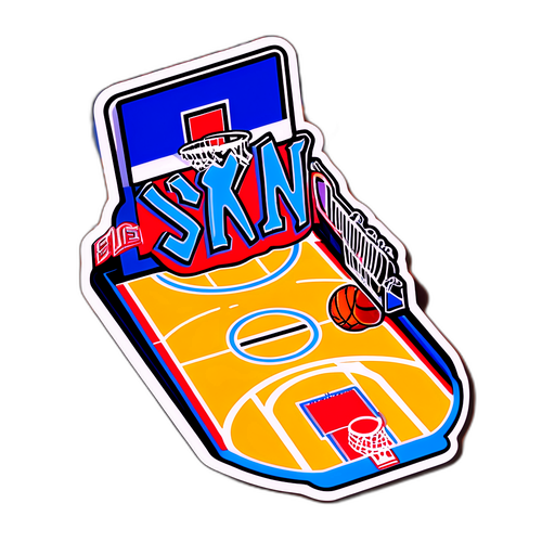 Larawang Kartoon ng Basketball Court