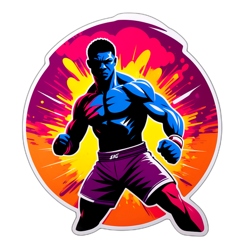 도전적인 파이터의 실루엣