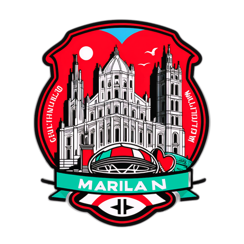 米蘭建築與足球文化的貼紙