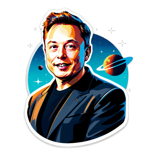 Futuristisk Elon Musk Klistremerke