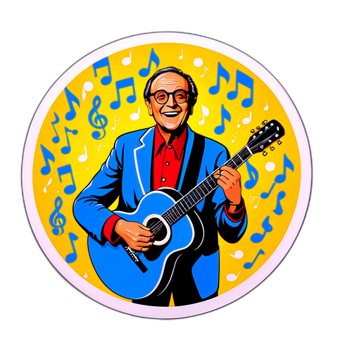 Renzo Arbore con chitarra vintage