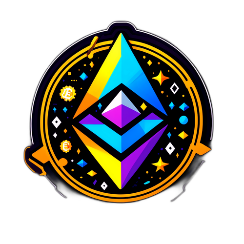 미래 디지털 세계를 표현하는 디자인 스티커