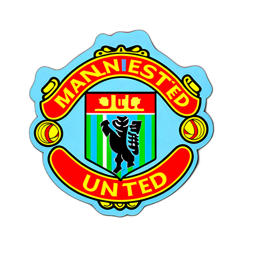 מדבקת מינימליסטית בסגנון רטרו של לוגו מנצ'סטר יונייטד