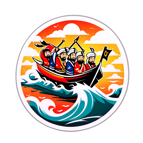 三国志のボートレースを表現した興奮のデザイン