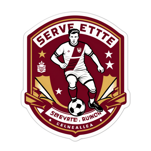 Vintage stylizovaná nálepka pro Servette vs. Utrecht