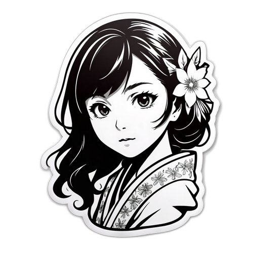 おしゃれなクミコ・アソのシルエットステッカー