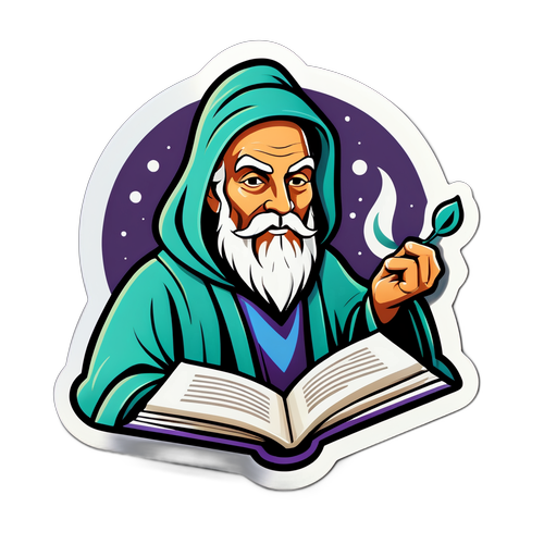 Un sage stylisé avec un livre ouvert