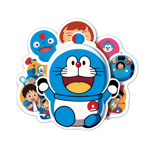 未来的道拉A梦设计贴纸
