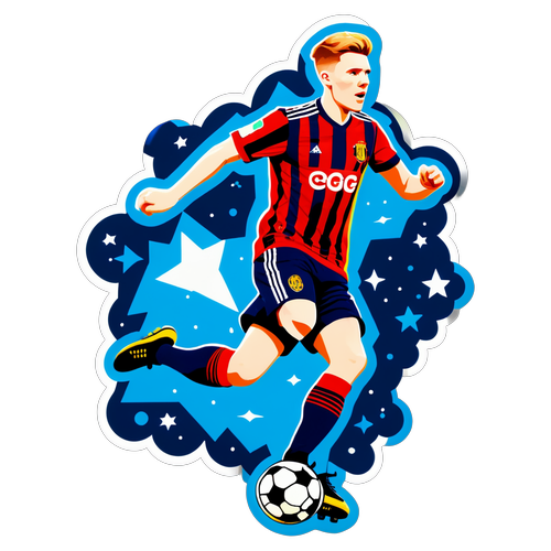 En lekfull design av Scott McTominay som dribblar en fotboll