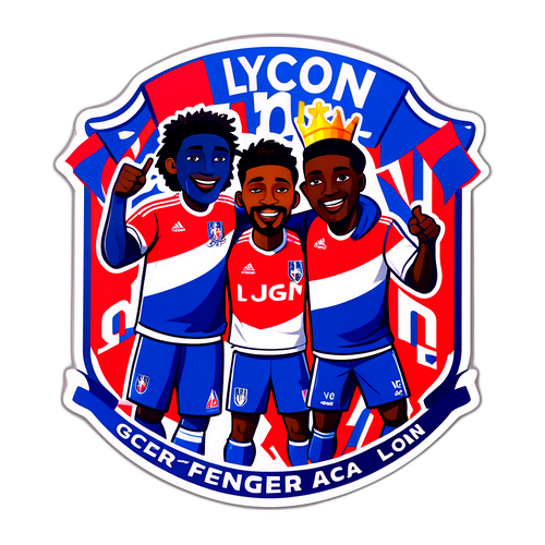 Sticker vibrant de celebrativ pentru meciul Lyon - Angers